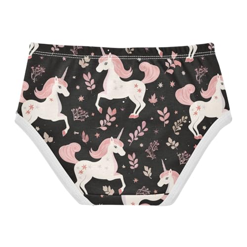 Wusikd White Unicorns Girls' Underwear Cotton Pink Girls Briefs Soft Toddler Underwear 2T2