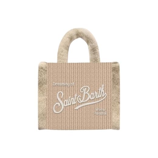 SAINT BARTH Borsa a mano COLETTE SHEARLING FUR - Beige 00295I (marrone, Medio)