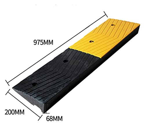 Rampas para vehículos ALDEPO de caucho negro con amarillo, tamaño 97.5 x 20 x 6.8 cm miniatura 2