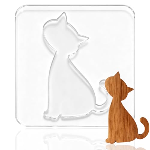 beinkmake Cat Acrylic Router Template Router Template for Woodworking Drawing Inlay Templates for Wood Clear Decorative Clear 6.7 x 5.9 inch