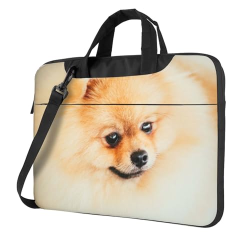 Sac ordinateur antichoc jaune imprimé poméranie doublure antistatique