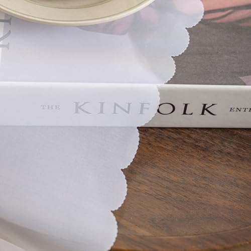 Image of MYSTIC-HOME White Sheer Curtains 108 Inches Long 2 Panels Tulle Window Panels for Bedroom 2 Panel Sets Rod Pocket Sheer White Curtains for Living Room Garden Yard 40 W x 108 L