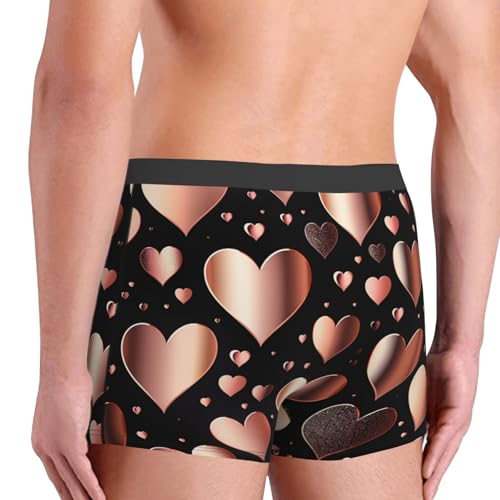 Men's Underwear Boxer Briefs Supersoft Brushed Stretch Boxer Briefs Rose Gold Love Heart Mens Trunks4