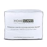 HOMESCAPES Double Duvet 4.5 Tog, Luxury Ethical White Goose Down Quilt, Anti Allergy 100% Cotton Cover Down-Proof Summer Bed Duvets, Washable, RDS & OEKO-TEX Certified