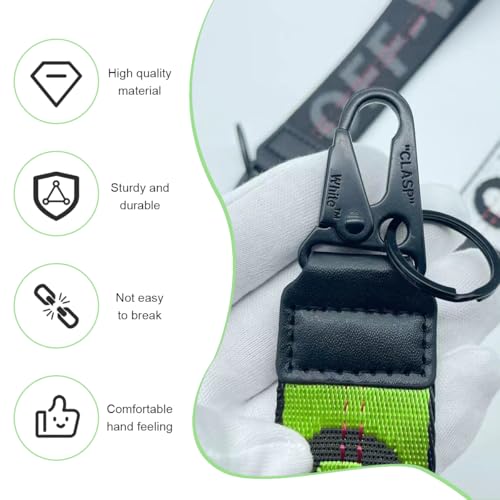 Image of DXNQ Car Keychain, Fabric Keychain Wrist Lanyard, Key Ring for Cars Keys Wallets Jeans Decoration, Car Accessories (Green)