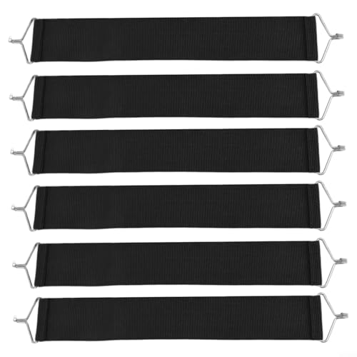 Miniatura 2 de Juego De 6 Correas Reforzadas Para Sillas Con Ganchos De Metal Para Fortalecer Sillas Plegables, Reclinables, Sillas De Salón Y Sillas Elásticas Negro