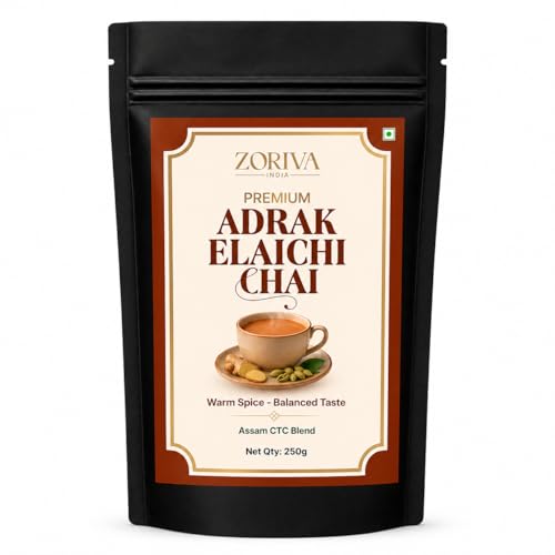 Image of ZORIVA अदरक इलायची चाय 1 KG (250g x 4) | Premium Assam CTC Tea | Strong Kadak Taste