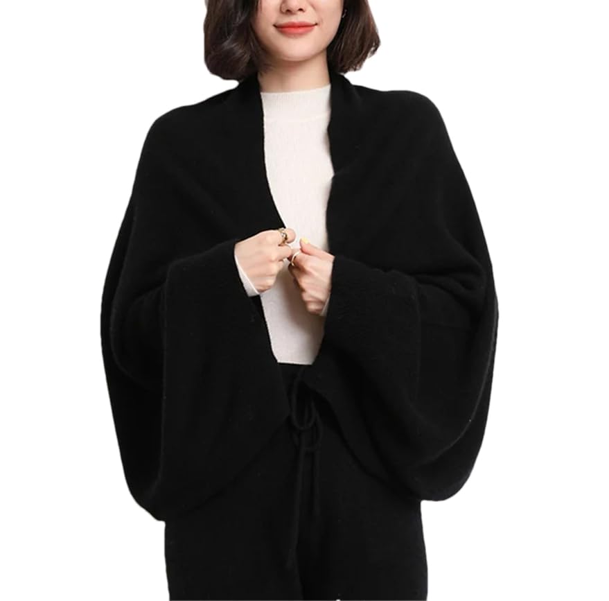 Chal de punto de cachemira para mujer, chal cálido de invierno, bufanda anudada, bufandas de lana