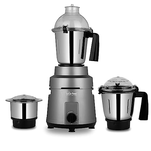 Surya Flame RHINO 1000 Watt Hybrid Motor Mixer Grinder SS Blades 3 Stainless Steel Jar ABS Body 5 Years Warranty