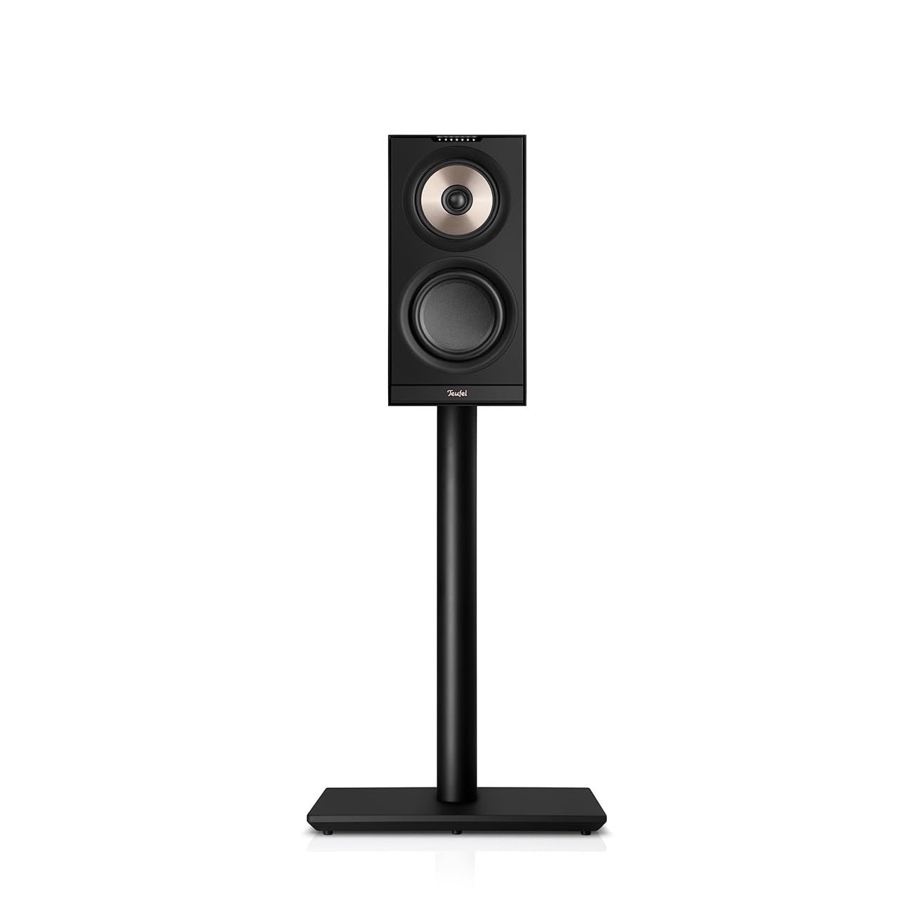 Teufel Stereo M 2 - Aktive Regallautsprecher Paar Kabellos Bluetooth WLAN Multiroom Streaming, Holzgehäuse, HiFi Speakers, 100 Watt 3-Wege-System, Chromecast™ Built-in - schwarz