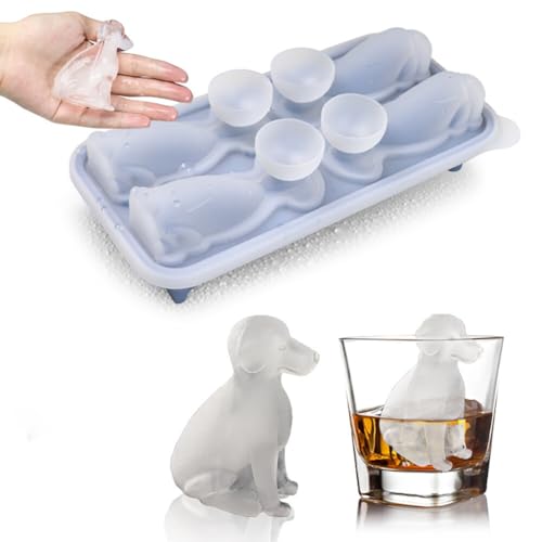 Cute Dog Shaped Ice Cube Mold Tray Asudaro,Dog Shape Silicone Mold,with Funnel Cover Dog Ice Cube Mould,for Candy Chocolate - Image 4