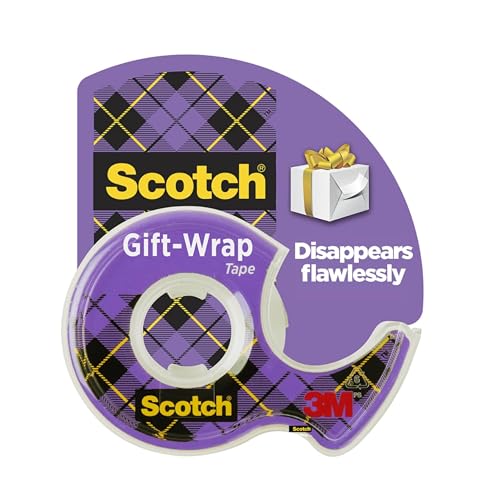 Ruban adhésif prédécoupé Scotch 90-ST dévidoir spécial papier cadeau satin