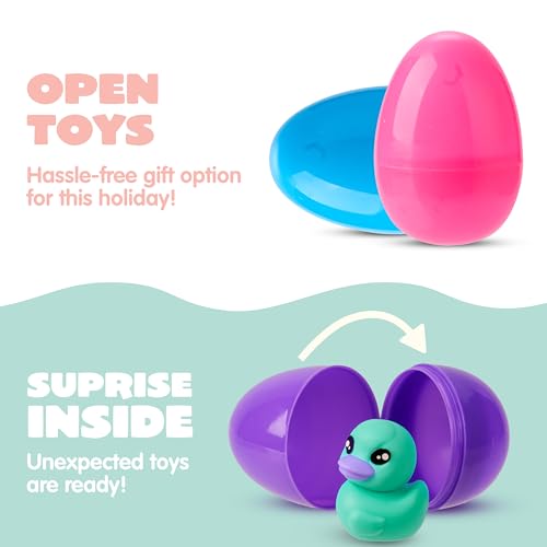 JOYIN 120 Pcs Prefilled Easter Eggs with Novelty Toys and Plus Stickers Inside, Plastic Easter Eggs Fillers, Basket Stuffers Egg Hunt Supplies, Theme Party Favor by JOYIN - Image 4