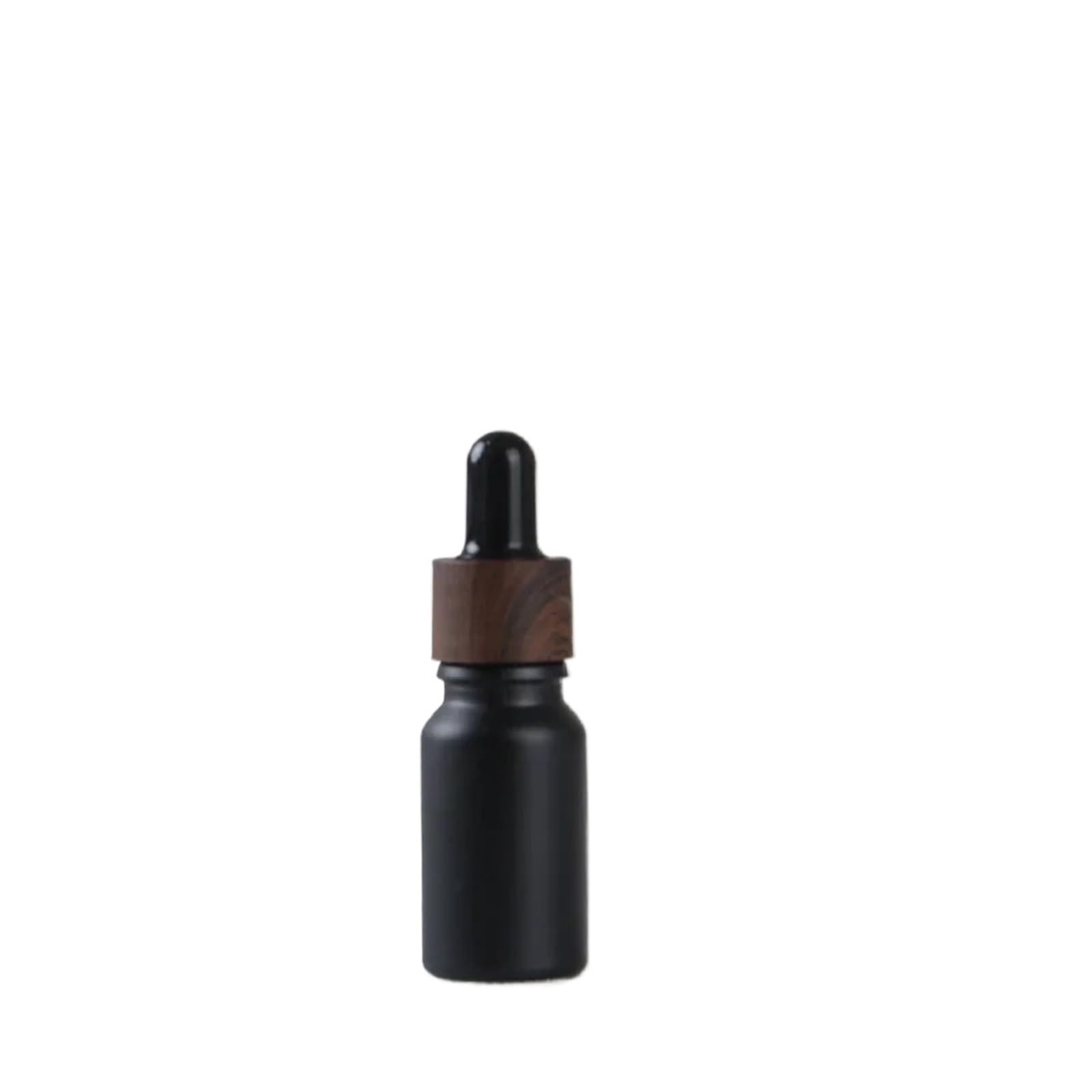 Gotero Botellas cuentagotas de vidrio negro esmerilado, tapa botella gotero vacía brillante for suero aceite Perfume esencial(Matte Black,10x 15ml)