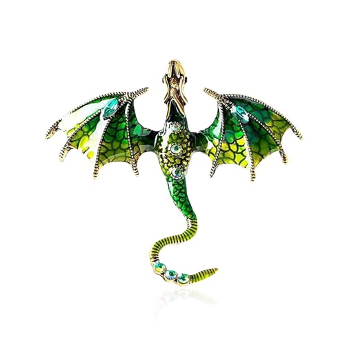 Image of Vintage Punk Dragon Animal Brooch - Domineering Flying Dragon Personality Clothing Accessories for Men and Women