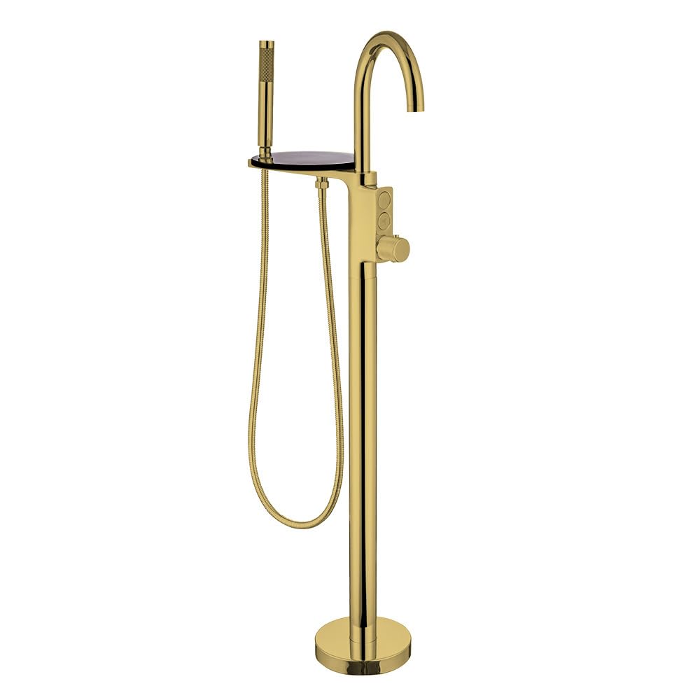 Mitigeur de baignoire doré pour salle de bain moderne avec îlot