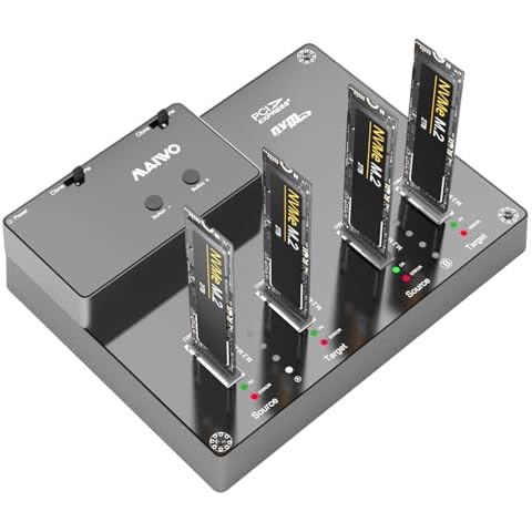 MAIWO 4 Bay M.2 NVME Docking Station, Tool-Free Type- C to NVME SSD Enclosure, Support Offline Clone duplicator and System Disk Clone Function (K3015P2) Cover