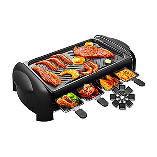 Tischgrill Elektrogrill Smokefree Grill -Auffangschalen, 1200 Watt Teppanyaki Grill Antihaft-Kochfläche Und Einstellbarer Temperaturknopf Für Balkon