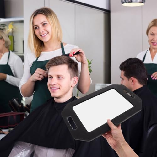 Espejo de mano ligero y resistente a caídas para barbería profesional, pack de 2 6