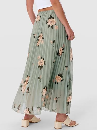 ANRABESS Womens Pleated Floral Maxi Skirt Fall Chiffon Casual Elastic Waist A-Line Flowy Boho Long Skirts 2025 Trendy Outfit2