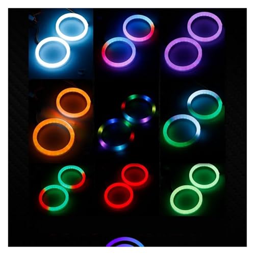 Ojos de ángel RGB con control Bluetooth y intermitente ámbar para faros 2 uds 6