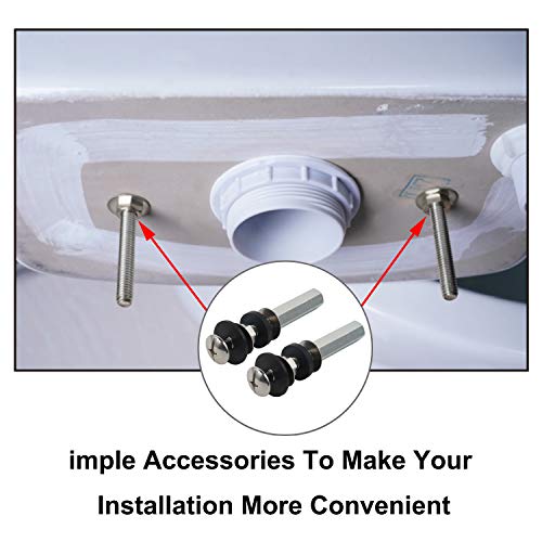 2 Pcs Toilet Tank To Bowl Bolts Kit, Universal Heavy Duty Toilet Tank To Bowl Bolts Stainless Steal With Rubber Washers And Extra Long Nuts #TOP4