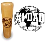 DUGOUT MUGS, Baseball Bat Mug, Wooden Drinking Cup, #1 Dad Design, Laser Engraved, Handwash Only, Gift for Baseball Fans, Father's Day