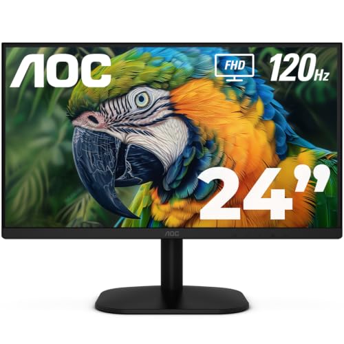 AOC 24B35H3 24' IPS Full HD (1920 x 1080) 120Hz LED Monitor, Adaptive Sync, VGA & HDMI, Flicker-Free, Low Blue Light, HDR Ready, VESA, Tilt Adjust, Eco-Friendly