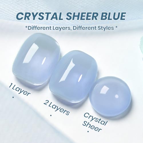 Image of Beetles Blue Jelly Gel Nail Polish -15ML Full Size Silent Tide Translucent Blue Gel Polish Soak Off UV Spring Nail Art Salon Home DIY Manicure Gift for Women | Sheer Translucent Gel Soak Off UV Nail Art Salon Home DIY Manicure Gift for Women