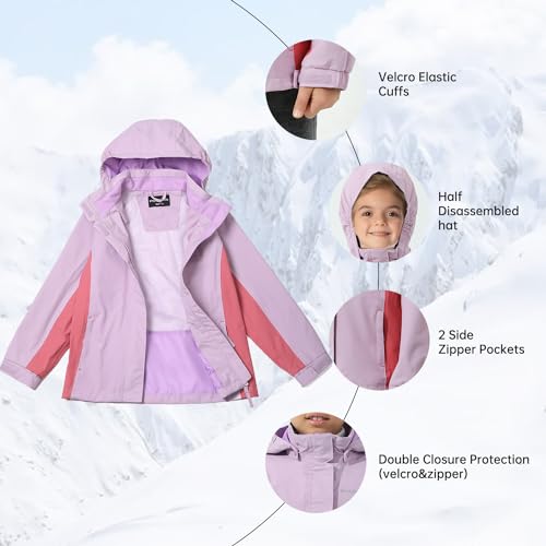 Image of YINGJIELIDE Boys Girls Waterproof Rain Jackets Kids Easy to Fold Windbreaker Lightweight Outdoor Hooded Raincoat