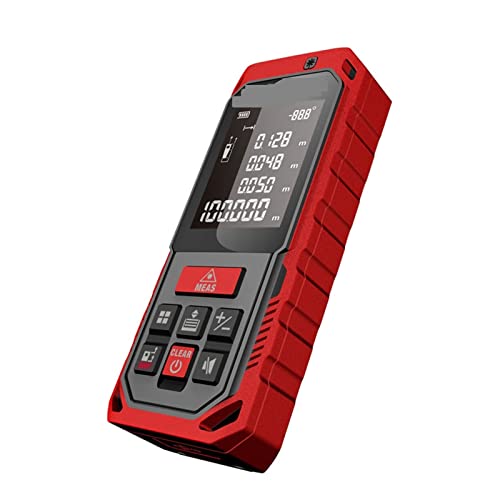 Medidor de área terrestre 50M 70M 100M 120M Telémetro láser recargable Medidor de distancia láser Medidor láser Herramientas de ángulo Diastímetro Rojo Medir distancia, área y volumen ( Color :