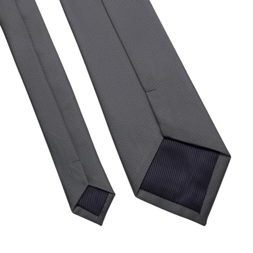 Image of DecTwig Men's Ties Solid Color Formal Neckties 3.15 inch (8CM) Black Ties For Men
