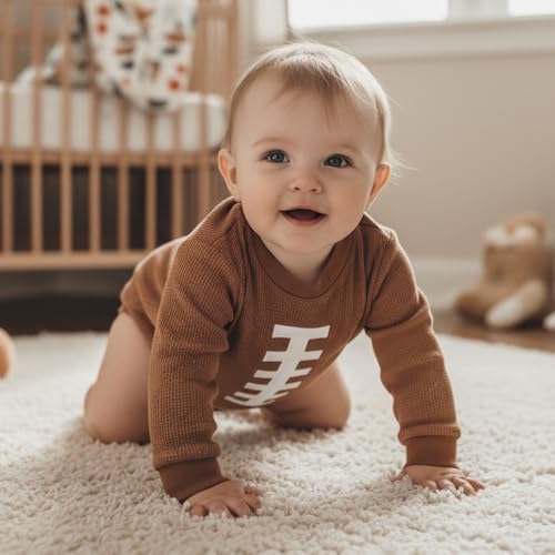 Baby Football Outfit Toddler Boy Girl Game Day Onesie Bubble Sweatshirt Romper Infant Fall Winter Clothes