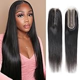 Selina 2x6 Straight Lace Closure Human Hair Brazilian Virgin Hair Extensions For Women Lace Closure Free Part Natural Black Color 8 Inch