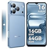 Blackview Wave 7C Sim-free & Unlocked Mobile Phones, 32MP Smart Phones,16GB+64GB Android 16 Phone, Phone Android, 6.56' Unlocked Phone, Face Unlock, WIFI 5G/GPS/IP54/3.5mm/3 Year Warranty, Blue