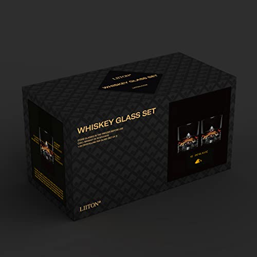 Image of LIITON K2 Mountain Whiskey Glasses, Set of 2, 10oz, Bourbon Glass