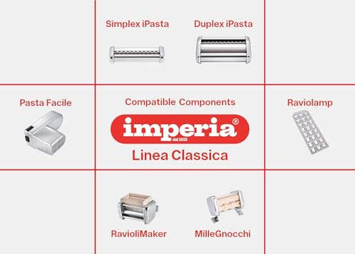 Imperia 4100 Ipasta Classic Line. Pasta Machine 100% Made In Italy. Fresh Pasta Machine In Steel. Manual Roller thumb #5