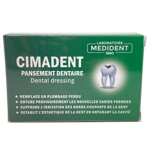 Medident-CIMADENT Pansement dentaire - prêt à l'emploi pour boucher une carie ou une obturation perdue ou plombage .Excellent pansement provisoire en attendant le dentiste.30 applications