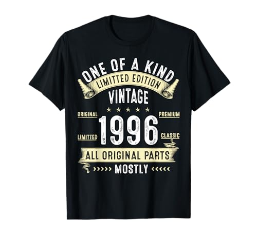 Vintage 1996 Tee 30 Year Old Men Women 30th Birthday Gifts T-Shirt