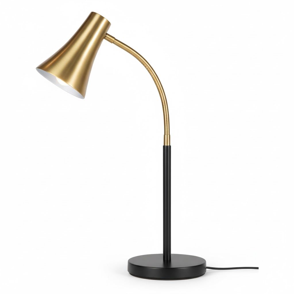 PHILIPS 20W Jazz Decorative Table Lamp | Matt Gold & Black Finish | Adjustable Metal & Aluminium Desk Light | E27 Bulb Holder | Modern Lighting for Office, Study & Bedroom | Pack of 1-image-23