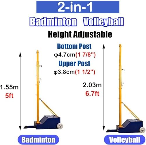 Adjustable Badminton Volleyball Net Set, Heavy Duty Stand for Indoor Outdoor Sports, Easy Setup for Family and School Games