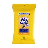 Wet Ones for Pets Deodorizing Multi-Purpose Dog Wipes With Baking Soda Dog Deodorizing Wipes For All Dogs in Tropical Splash Scent,Wet Ones Wipes with Wet Lock Seal Pouch Dog Wipes(Pack of 1,30 Count)