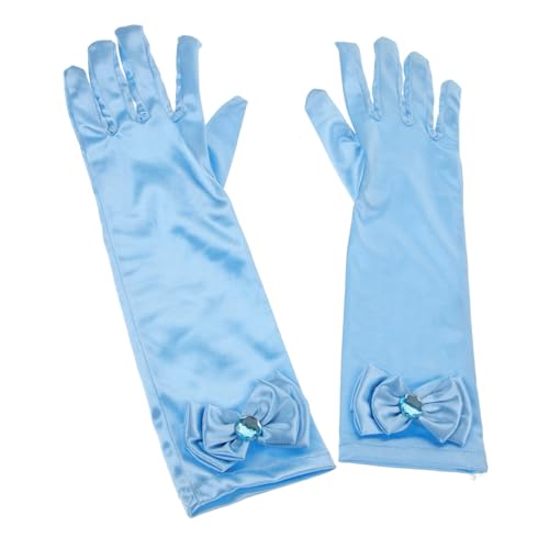 Didiseaon 1pair Satin Princess Gloves Bowknot for Boy Girl Elegant Dressing Gloves for Cosplay Party and Stage Performance Comfortable and Accessory for Girls