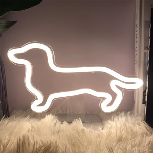 Image of Dog Table Number Neon Sign Desk Lamp Night Light Wedding Letter LED Neon Sign Wedding Table Decorations Neon Light Shop Bedroom Home Room Decor Christmas Party Warm White USB 25x16 CM