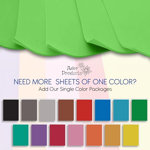 image for Ader Products Light Green EVA Foam Sheets for Crafts, 9 x 12 Inch, 2mm