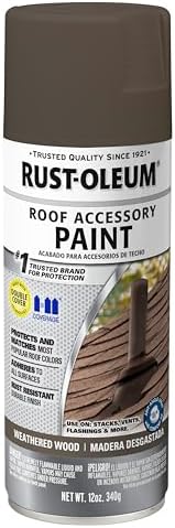 Rust-Oleum 285217 Roofing Accessory Coating Spray, 12 oz, Weathered Wood