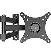 PERLESMITH Wall Mount TV Bracket, Monitor Arm, Compatible with 10 - 32 inches, Arm Type, TV Wall Mount, Load Capacity 44.1 lbs (20 kg), TV Arm, TV Bracket Bracket, Front & Left & Right & Up & Down