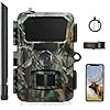 CEYOMUR Fototrappola con SIM, 2K Fototrappola Notturna Trasmissione Immagini su Smartphone con Sensore di Movimento, Fotocamera con Scatto 0,2s, Archiviazione Cloud/TF, Impermeabile IP66