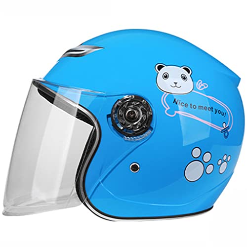 Kids Cute Helmet 7-16 Years Old Boys Girls Motorcycle Half Helmet for Youth Children Retro Vespa 3/4 Jet-Helmet Scooter Cruiser Moped Sunscreen Helmet Applicable to Summer DOT Approved