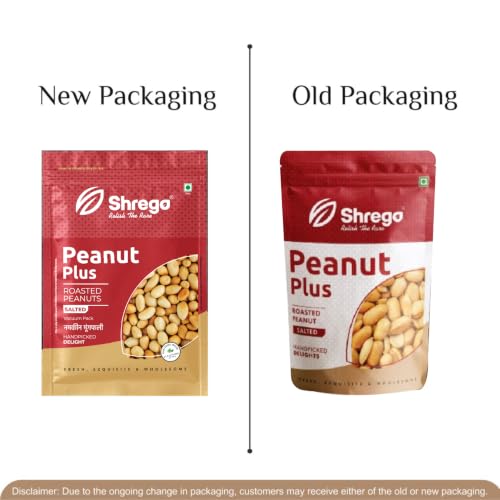 Image of Shrego Peanut Plus Roasted Peanuts Salted 720 g (2 x 360 g) | Vacuum Packed | Dry Roasted Groundnuts | Lightly Salted Crunchy Snack | Namkeen Moongfalli